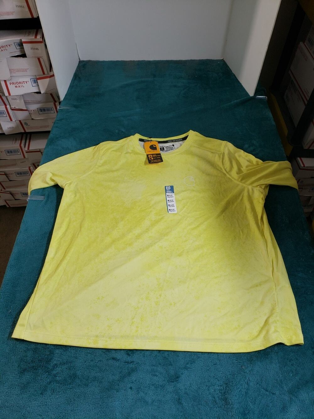 Carhartt Shirt Size Extra Large Womens Yellow Long Sleeve Lightweight UPF NWT